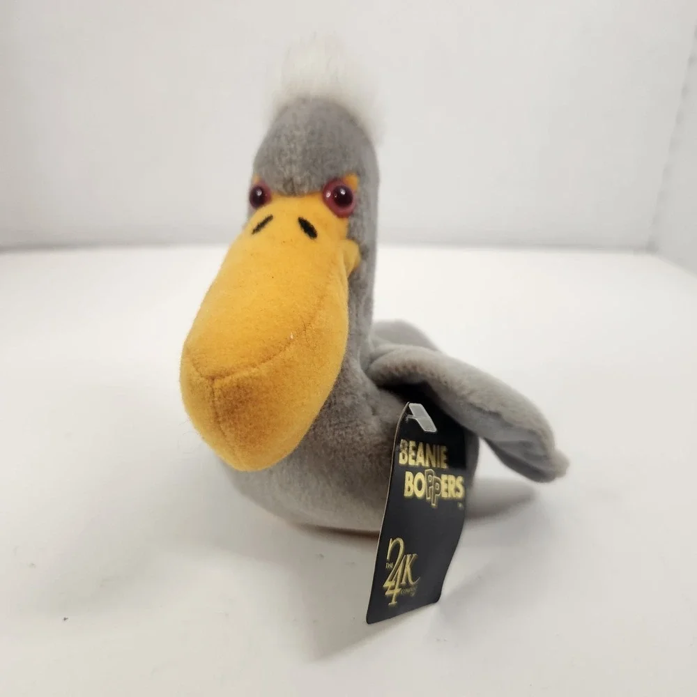 NWT 24K‎ Beanie Boppers  Splasher The Pelican 1997 Plush Stuffed Animal Bird
